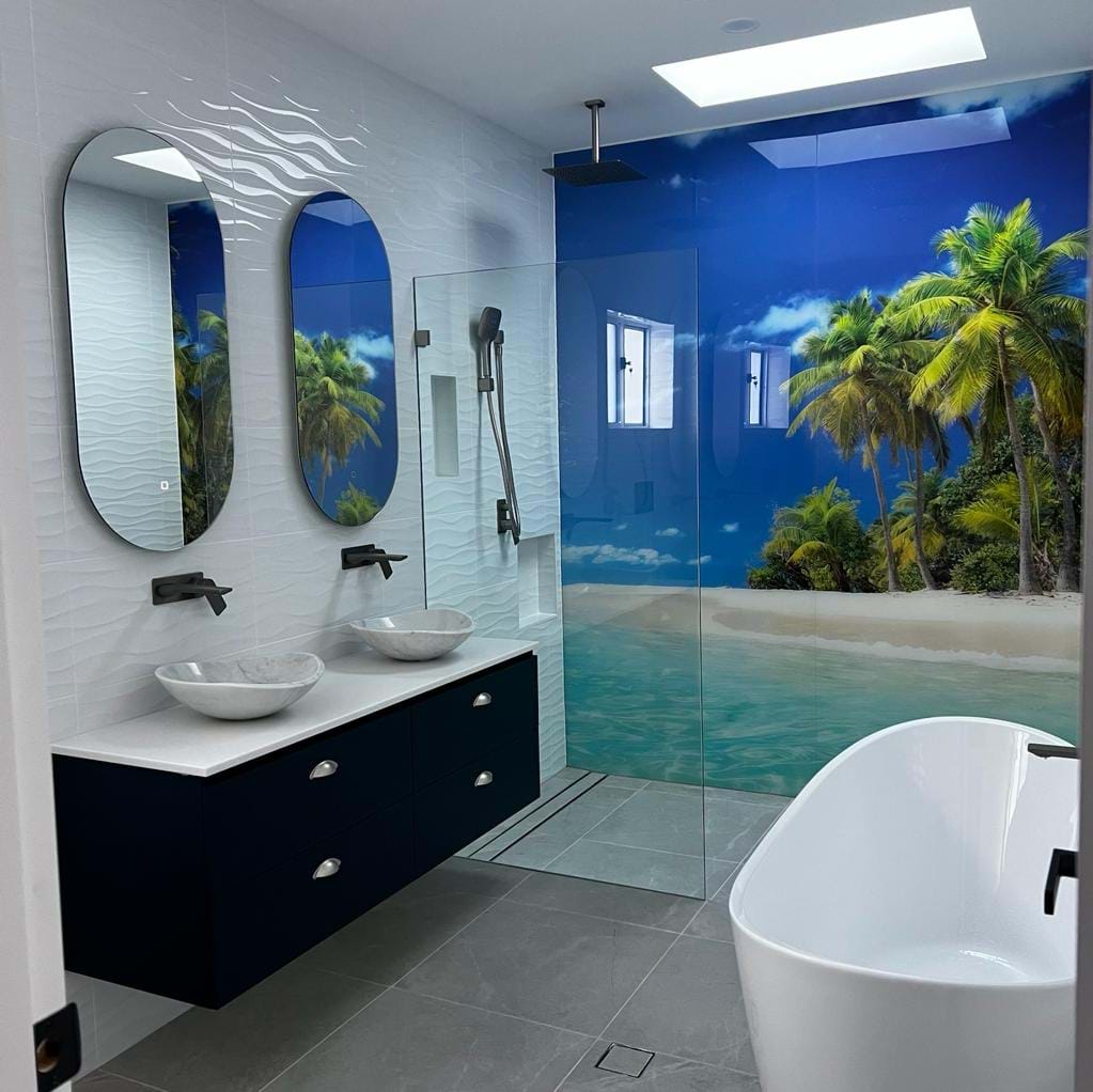 Printed Bathroom Splashbacks, Shower splashbacks, Acrylic Shower panels,